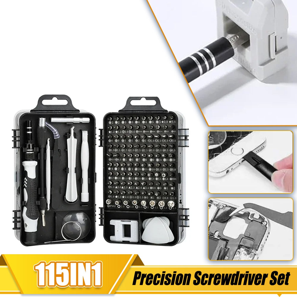 115 in 1 Computer Repair Kit: Precision Magnetic Laptop Screwdriver Set