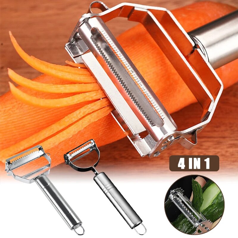 Stainless Steel Double-Head Vegetable Peeler: Multi-Function Kitchen Tool