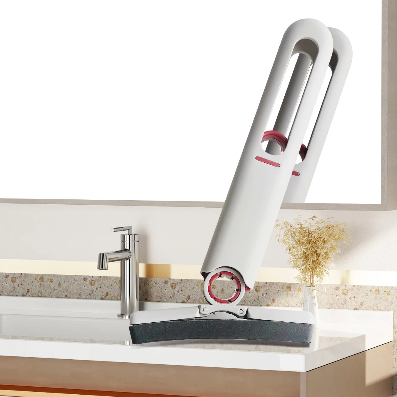 Portable Mini Squeegee Mop: Efficient Handheld Cleaner for Desk, Bathroom, Window, Glass & More - Household Cleaning Too