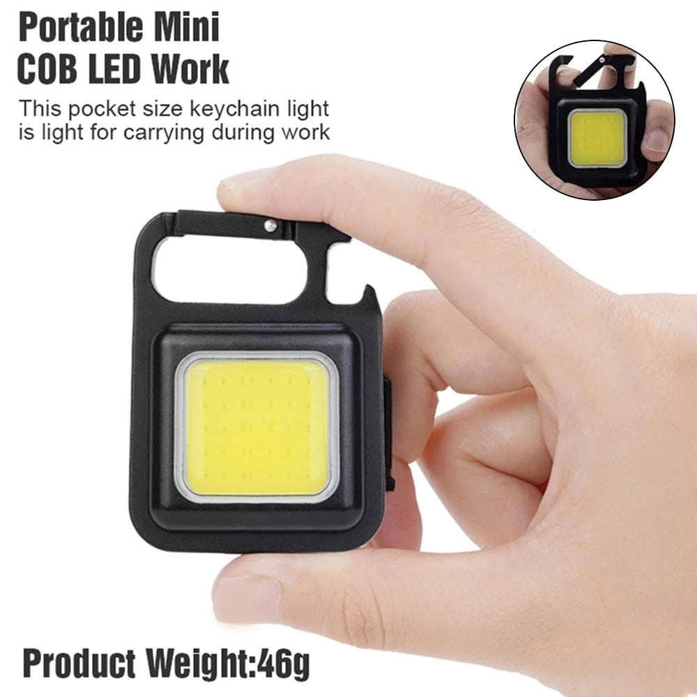 Portable Mini LED Flashlight: USB Rechargeable Keychain Light for Outdoor Emergency Camping