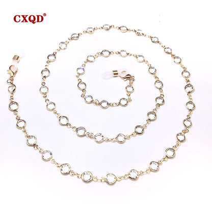 uNRuColorfulCrystalBeadEyeglassHolderFashionGlassesChainForWomenEyeAccessoriesEyewearSt
