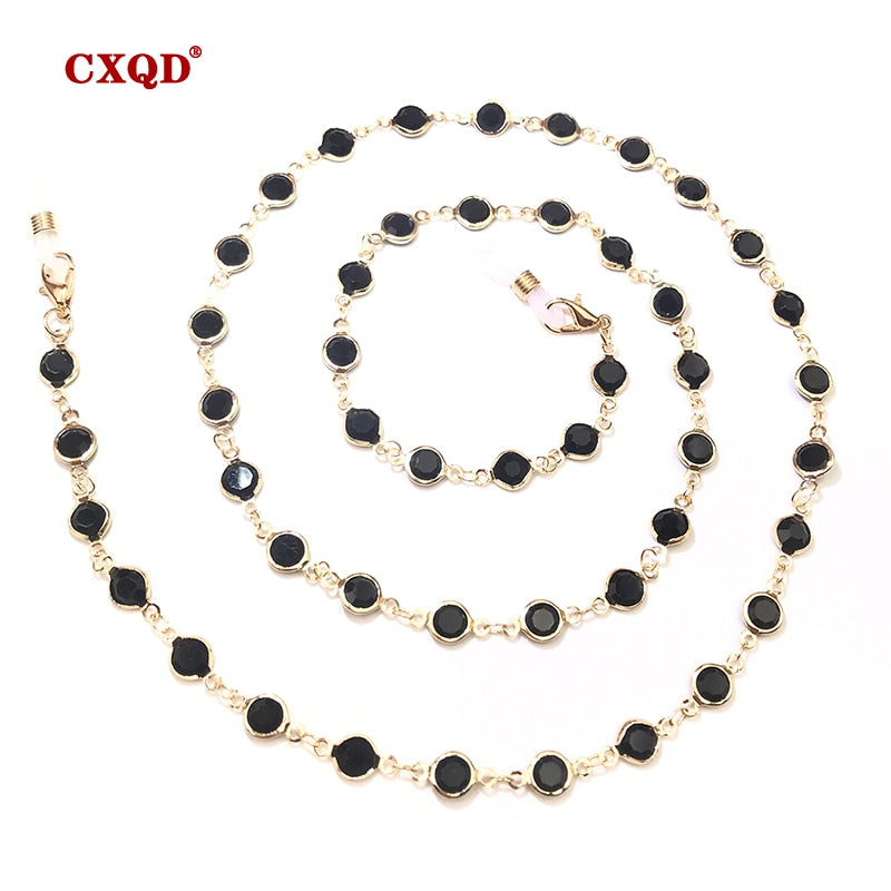 HaxaColorfulCrystalBeadEyeglassHolderFashionGlassesChainForWomenEyeAccessoriesEyewearSt