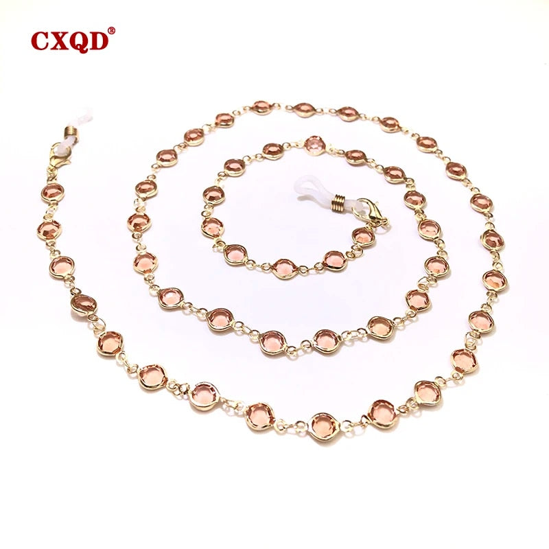 Ctx4ColorfulCrystalBeadEyeglassHolderFashionGlassesChainForWomenEyeAccessoriesEyewearSt