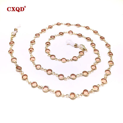 Ctx4ColorfulCrystalBeadEyeglassHolderFashionGlassesChainForWomenEyeAccessoriesEyewearSt