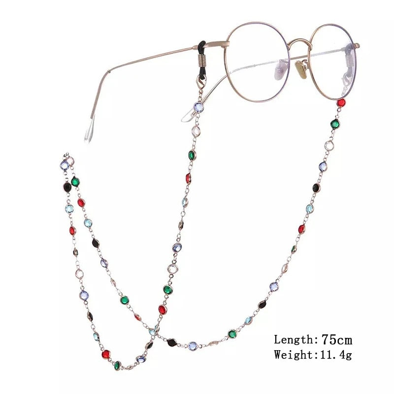 1l9lColorfulCrystalBeadEyeglassHolderFashionGlassesChainForWomenEyeAccessoriesEyewearSt