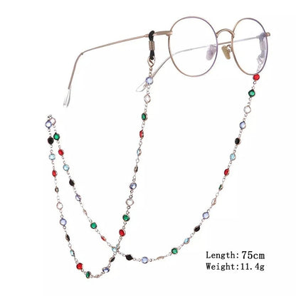 1l9lColorfulCrystalBeadEyeglassHolderFashionGlassesChainForWomenEyeAccessoriesEyewearSt