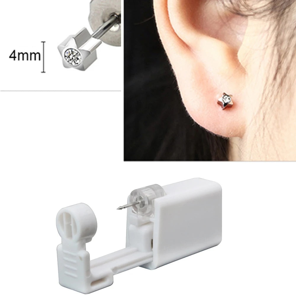 Hpun124PcsDisposableSterileEarPiercingUnitCartilageTragusHelixPiercingGunNoPainPierce