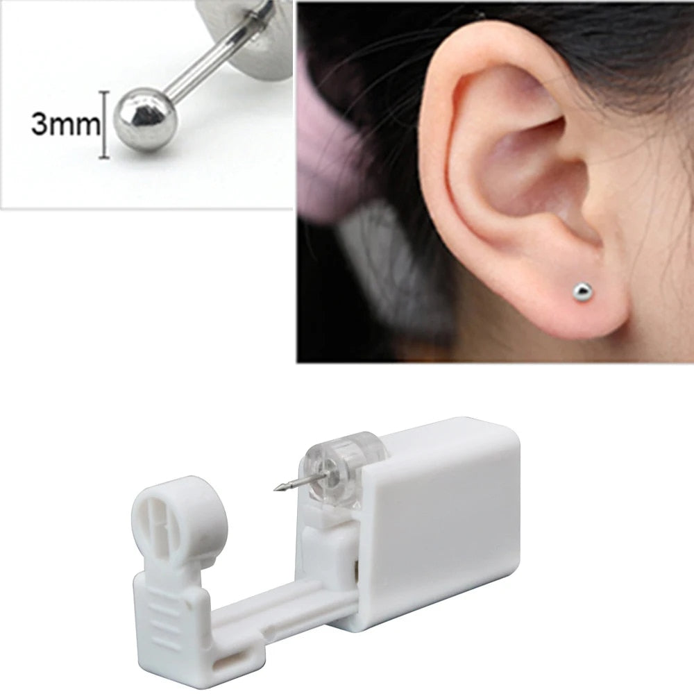 hReQ124PcsDisposableSterileEarPiercingUnitCartilageTragusHelixPiercingGunNoPainPierce