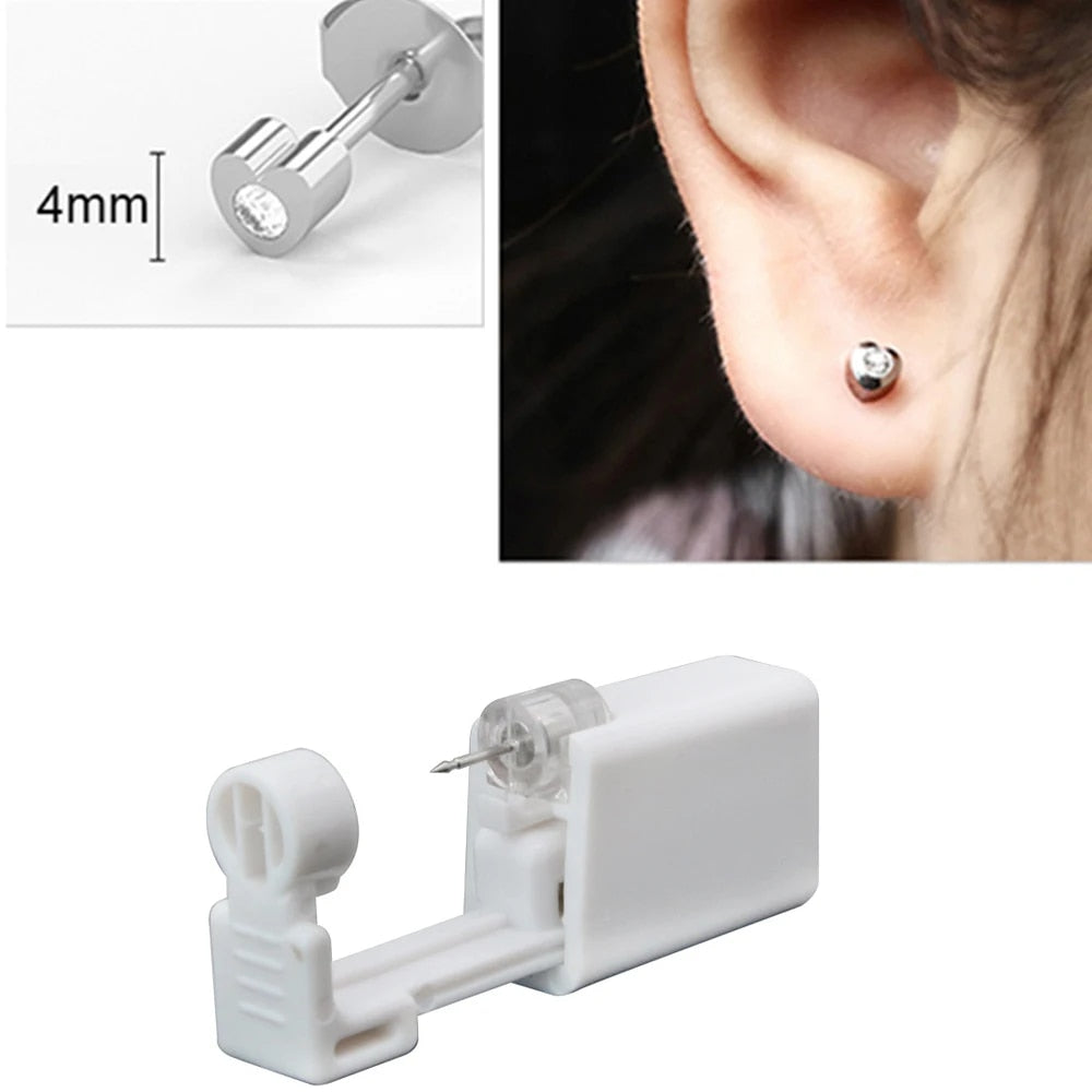 nS9m124PcsDisposableSterileEarPiercingUnitCartilageTragusHelixPiercingGunNoPainPierce