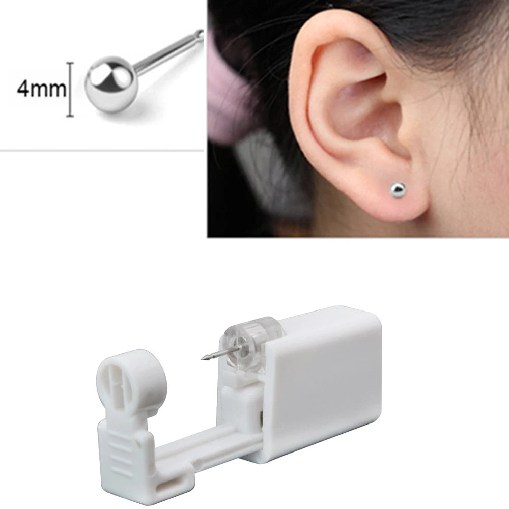 97mC124PcsDisposableSterileEarPiercingUnitCartilageTragusHelixPiercingGunNoPainPierce