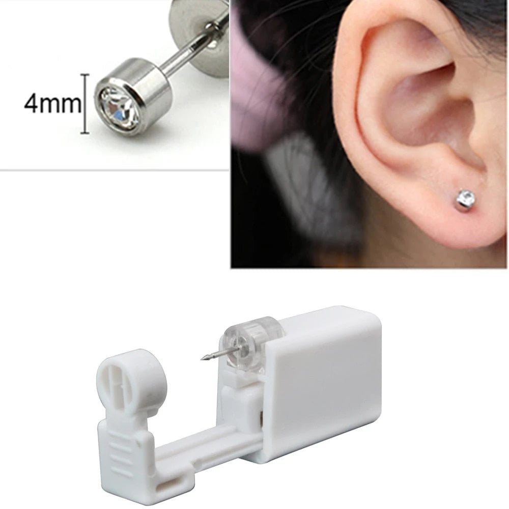 JQHh124PcsDisposableSterileEarPiercingUnitCartilageTragusHelixPiercingGunNoPainPierce