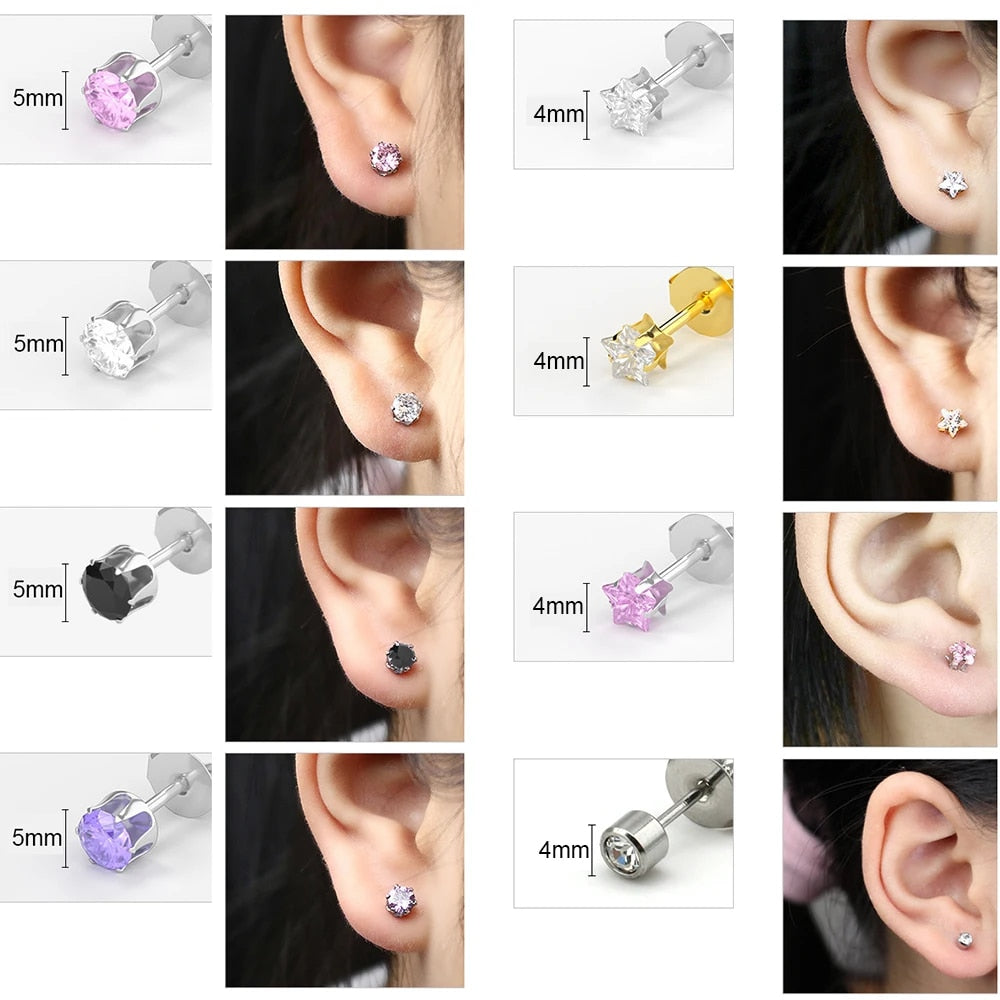 I7kr124PcsDisposableSterileEarPiercingUnitCartilageTragusHelixPiercingGunNoPainPierce