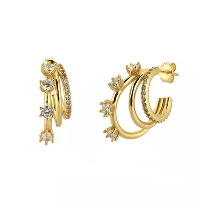 MO8eKEYOUNUOGoldFilledStudEarringsSetForWomenEarCuffsColorfulZirconDangleHoopEarrings