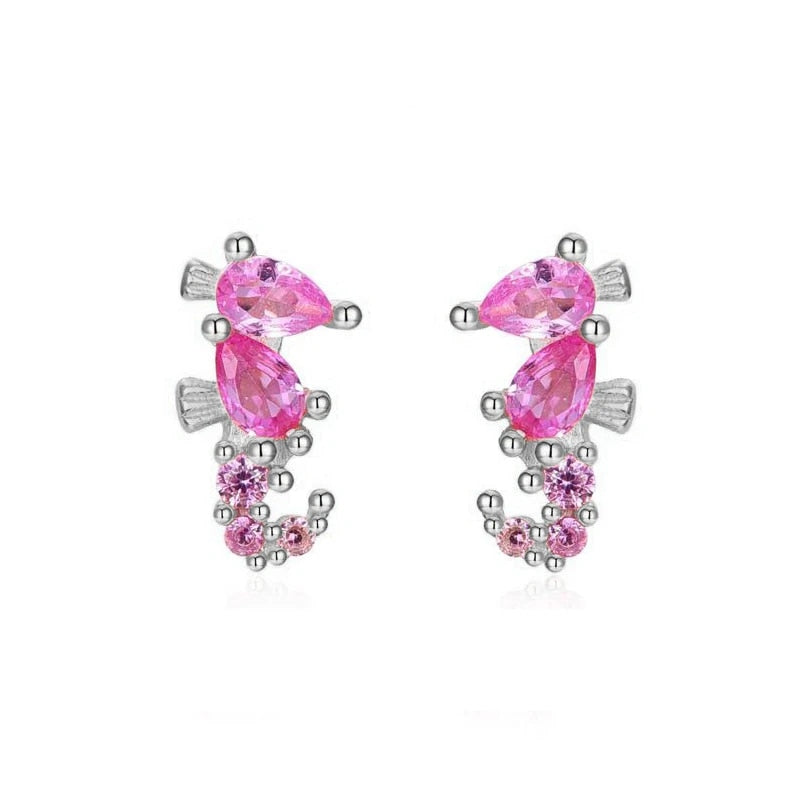 zkZEKEYOUNUOGoldFilledStudEarringsSetForWomenEarCuffsColorfulZirconDangleHoopEarrings