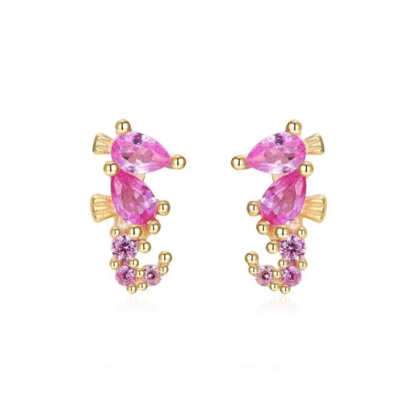 eeDAKEYOUNUOGoldFilledStudEarringsSetForWomenEarCuffsColorfulZirconDangleHoopEarrings