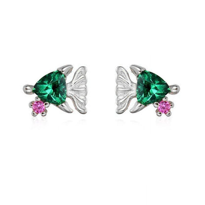 rwklKEYOUNUOGoldFilledStudEarringsSetForWomenEarCuffsColorfulZirconDangleHoopEarrings