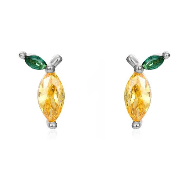 zavPKEYOUNUOGoldFilledStudEarringsSetForWomenEarCuffsColorfulZirconDangleHoopEarrings