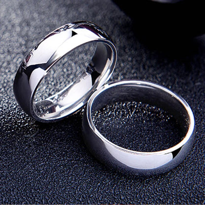 Simple Promise Ring in Gold & Silver Stainless Steel - Unisex Wedding Fashion Jewelry for Men & Women