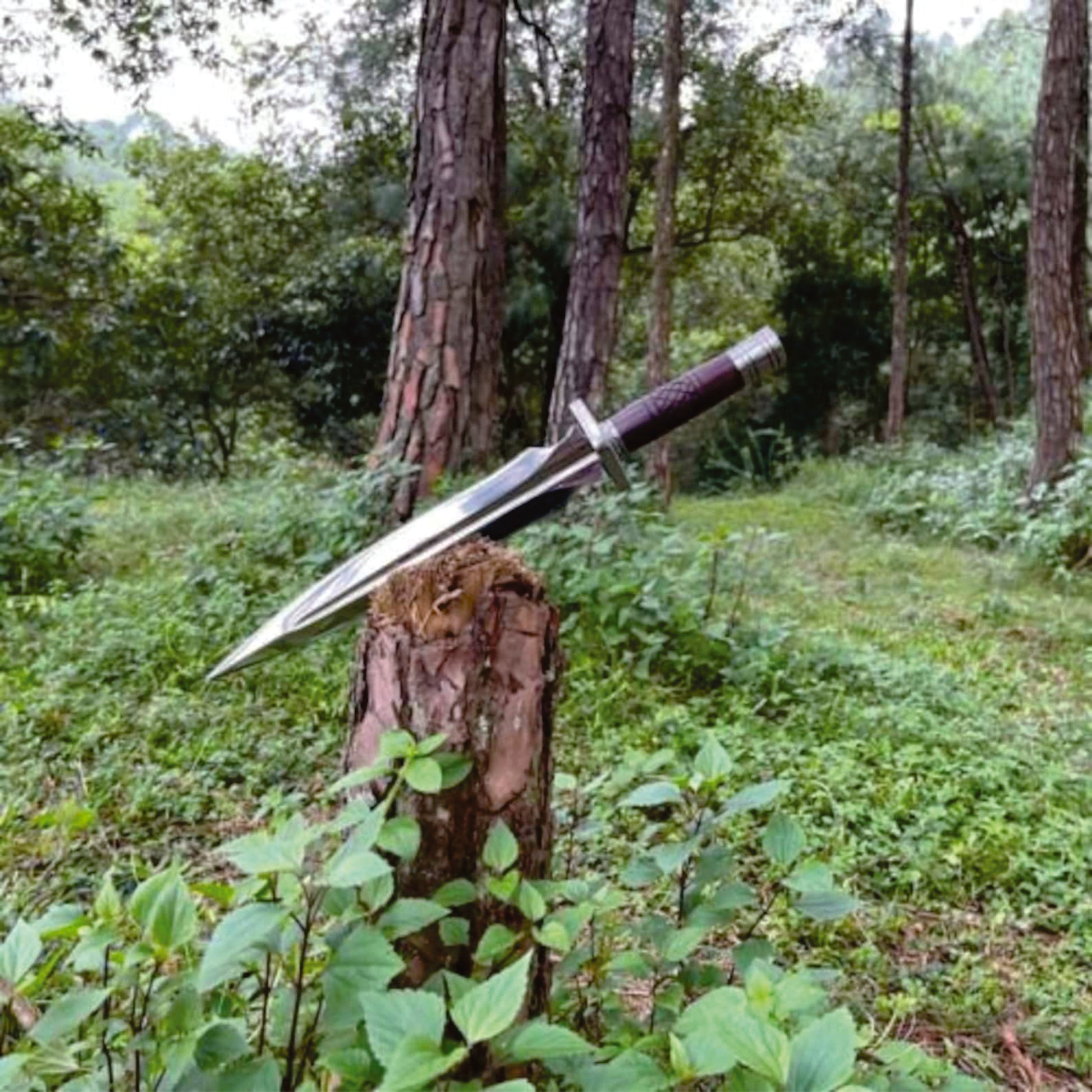 Large Dagger Knife Custom Handmade Knife Rat Tail Handle Hunting Dagger Survival Outdoor Camping Knife Gift For Him