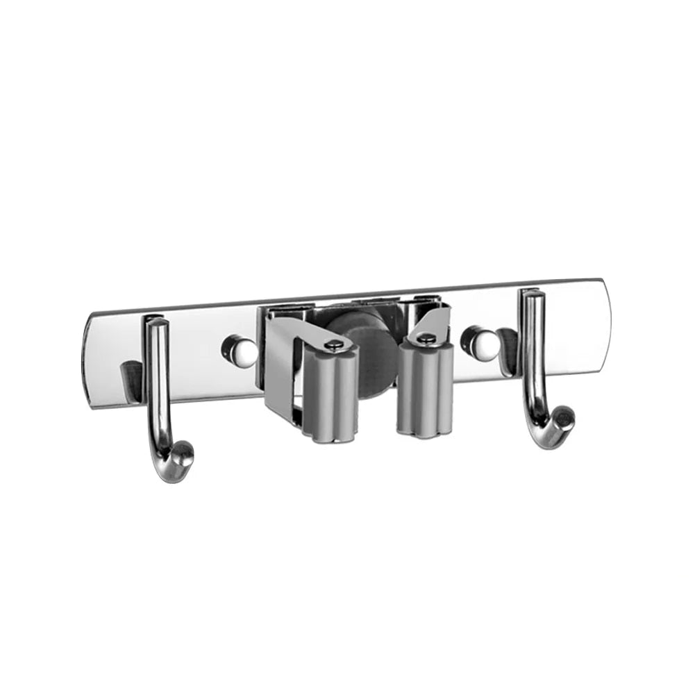 QazpBroomHookHolderWallMountMopOrganizerHolderStainlessSteelStorageHookKitchenBathroom