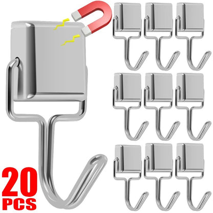 Square Magnetic Hooks: Rotating Neodymium Hangers for Kitchen Storage | Set of 20