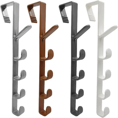 Plastic Bedroom Door Hooks: Over-The-Door Clothes Hanging Rack & Purse Holder for Home Storage Organization