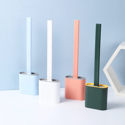 Next-Gen Clean - Revolutionary Flexible Silicone Toilet Brush with Holder, Wall-Mounted Design, Water-Repellant