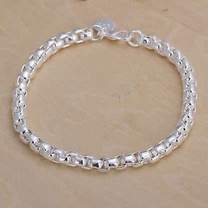 oZYfFine925SterlingSilverNobleNiceChainSolidBraceletforWomenMenCharmsPartyGiftWedding