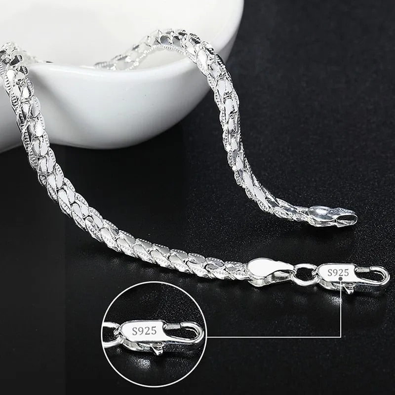 vNC8Fine925SterlingSilverNobleNiceChainSolidBraceletforWomenMenCharmsPartyGiftWedding