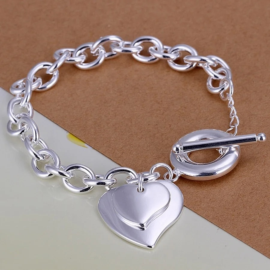 dHfNFine925SterlingSilverNobleNiceChainSolidBraceletforWomenMenCharmsPartyGiftWedding