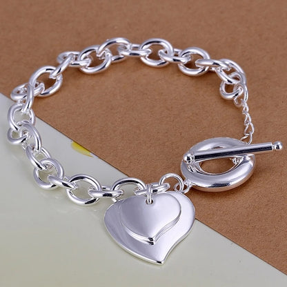 dHfNFine925SterlingSilverNobleNiceChainSolidBraceletforWomenMenCharmsPartyGiftWedding