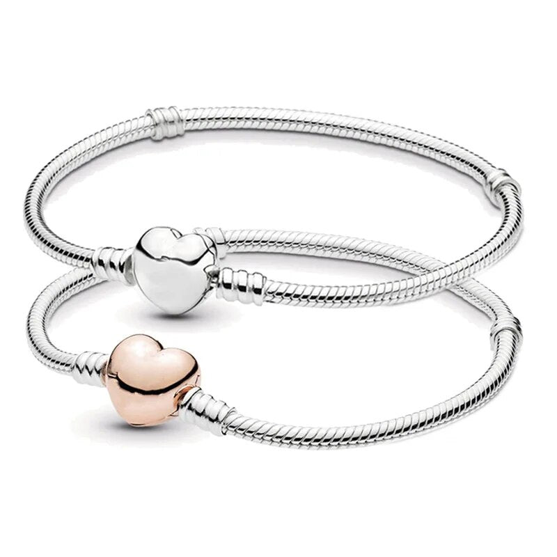 Original Love Buckle Snake Bone Chain Pandora Ladies Fine Bracelet: New Fashion Charm