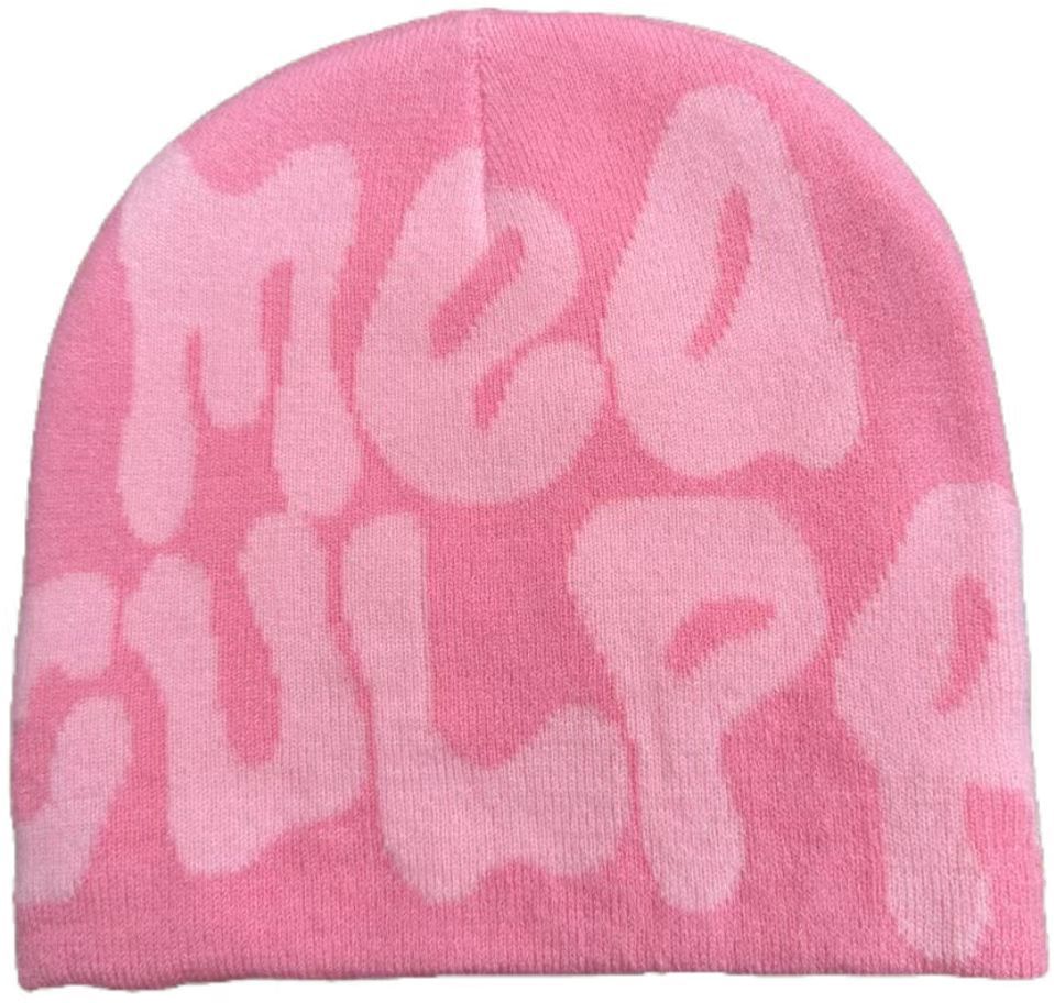 qoqR2023NewKnittingBeaniesHatMenWomenParagraphQualityCapMeaCulpaY2kWarmFashionHundred