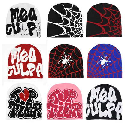 Y2K Mea Culpa Knit Beanie: Premium Quality Warm Hat for Men and Women - Fashionable Hundred Take Gold Cap