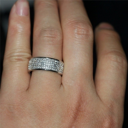 I10WShineSilverandGoldColorWomenRingRoundInlaidWhiteZirconRingforWomenMenEngagementj