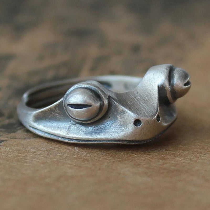 edVgFrogToadAnimalRingsforWomenmenArtisticDesignRetroOpeningResizableUnisexFemaleState