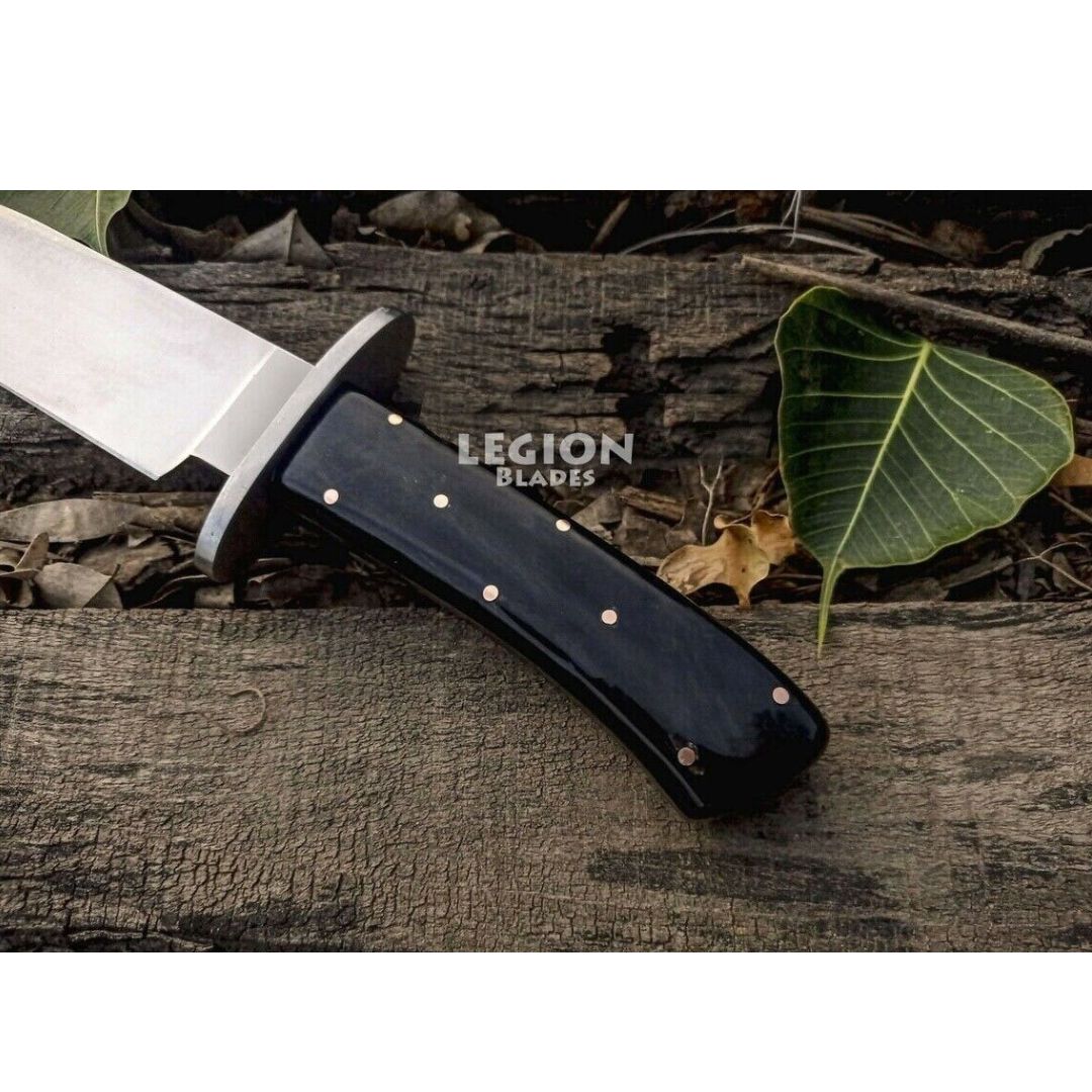 Custom Handmade Bowie Knife Fixed Blade Bowie Buffalo Horn Full Tang Handel Knife Hunter Knife Gift Unique Gift For (2).jpg