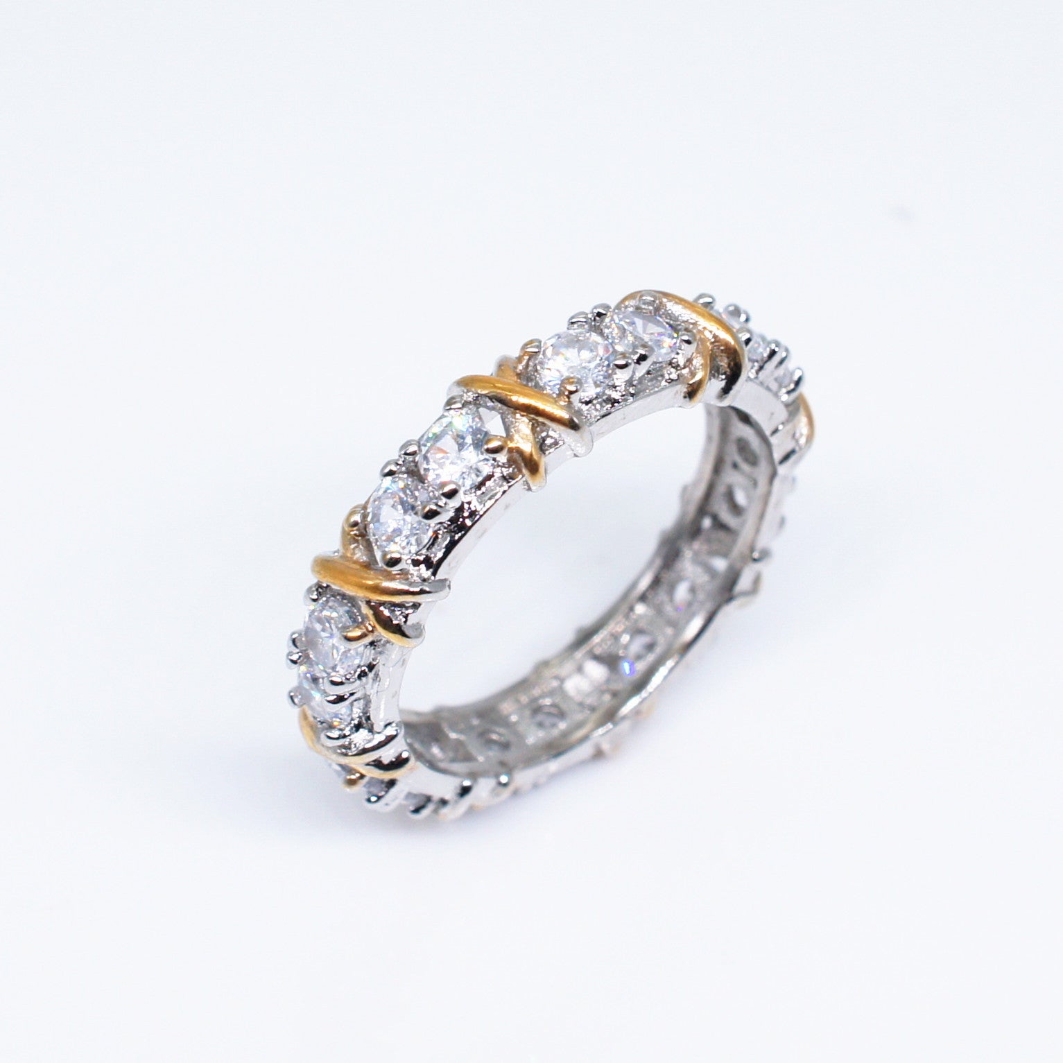 G0PI925SterlingSilverRingsGoldSeparationInlaidZirconRingsForWomenGlamourJewelryEngageme