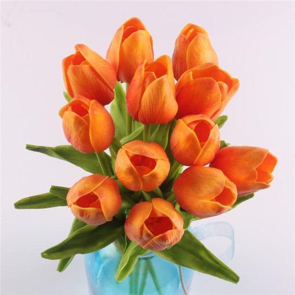 Eternal Elegance - Silky Soft 12 Real Touch Tulip Bouquet, Perfect for Home Decoration, Ideal for Home or Office Decor 6