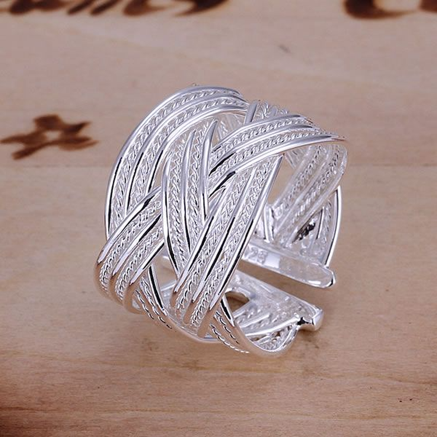 925 Sterling Silver Open Ring: Wholesale Bridal Fashion for Engagement & Wedding, Adjustable Size