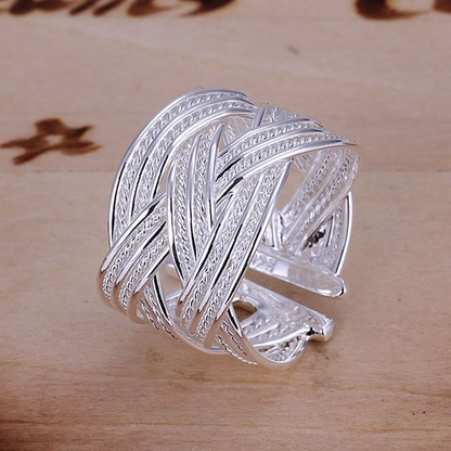925 Sterling Silver Open Ring: Wholesale Bridal Fashion for Engagement & Wedding, Adjustable Size