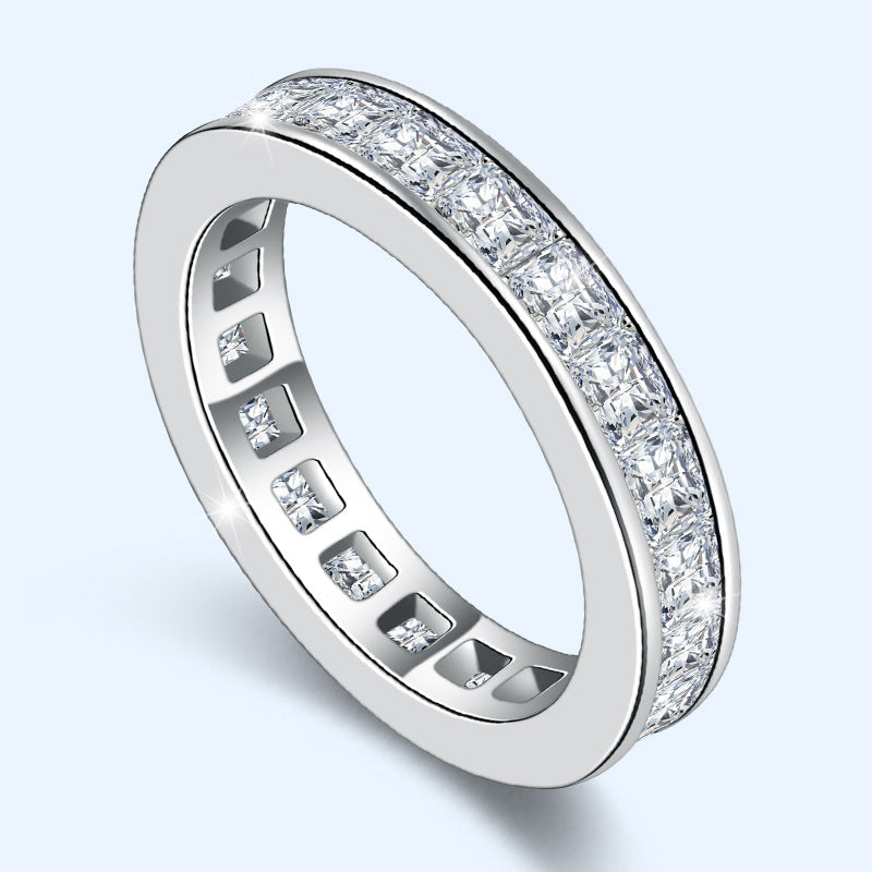 Real Natural Moissanite Ring for Women 925 Fine Jewelry 18K Gold with Box