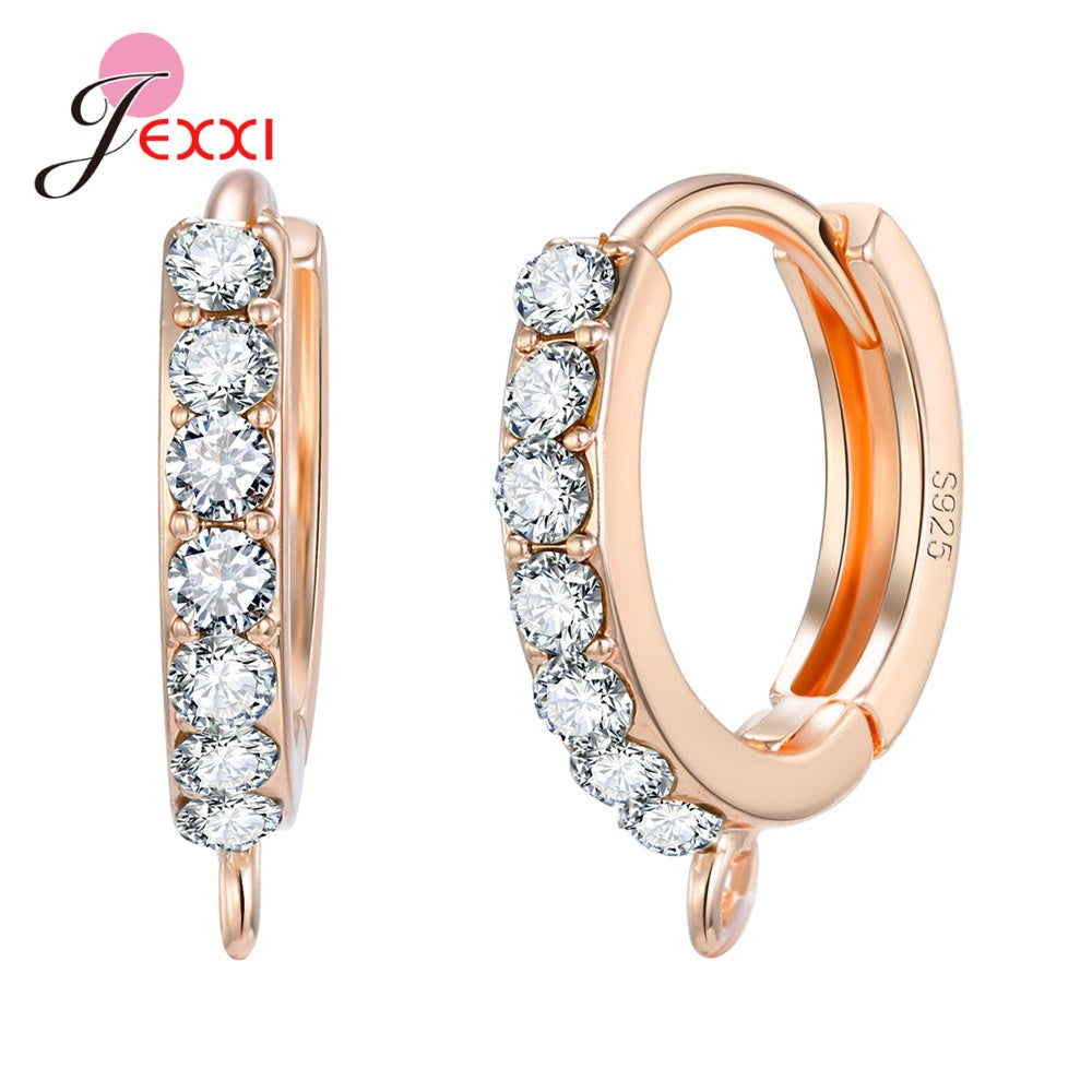 pXKtKoreanStyleVariousModelsCrystalEarringFindingsGenuine925SterlingSilverEarringFinding