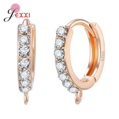 pXKtKoreanStyleVariousModelsCrystalEarringFindingsGenuine925SterlingSilverEarringFinding