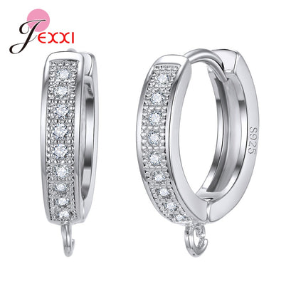 D1goKoreanStyleVariousModelsCrystalEarringFindingsGenuine925SterlingSilverEarringFinding
