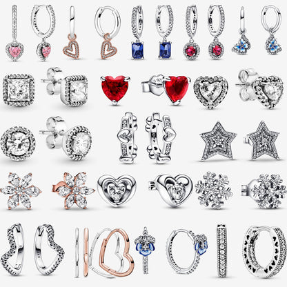 S1sjOriginal925SterlingSilverEarringsplatadeleySparklingLoveHeartEarStudsEarringsforW