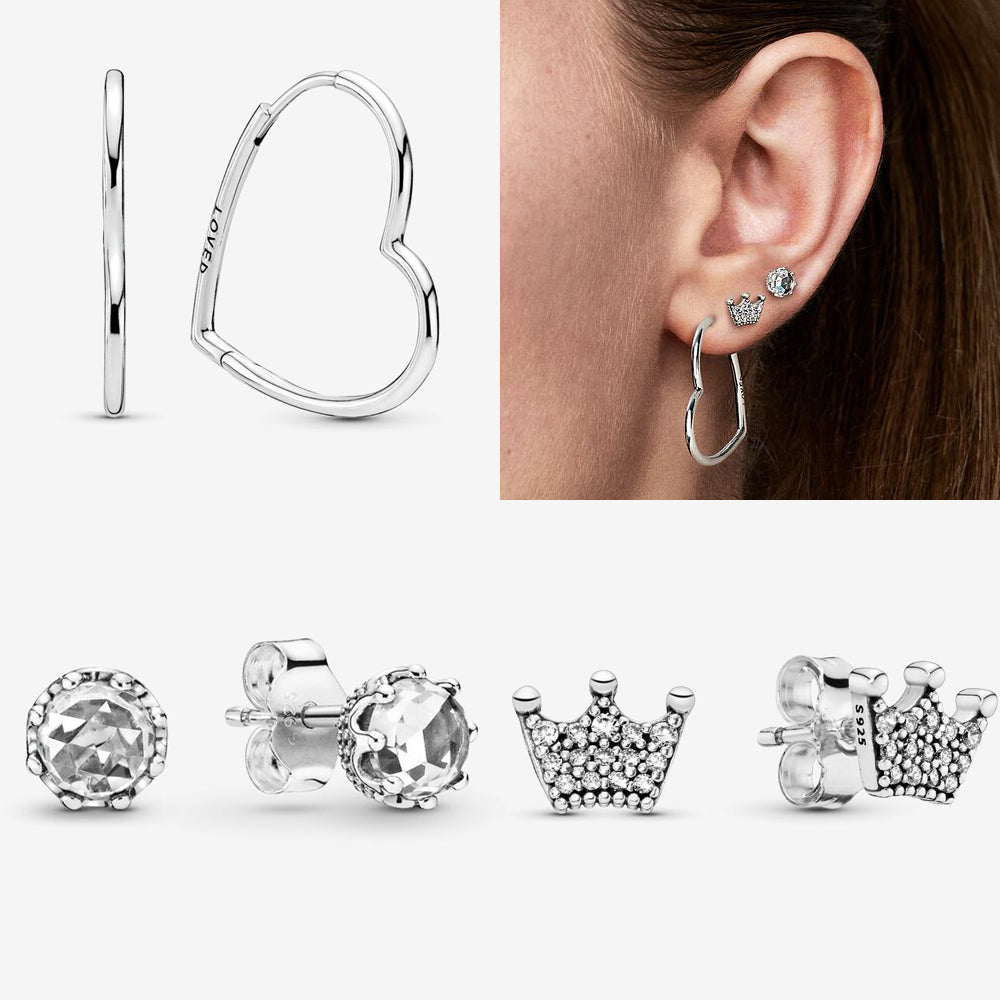 qrCKOriginal925SterlingSilverEarringsplatadeleySparklingLoveHeartEarStudsEarringsforW