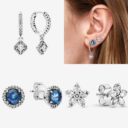 hbIyOriginal925SterlingSilverEarringsplatadeleySparklingLoveHeartEarStudsEarringsforW