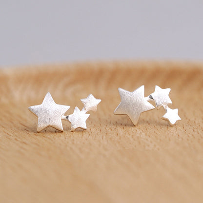 925 Sterling Silver Star Stud Earrings for Women - Elegant Wedding Jewelry 2018 | Pendientes Mujer Moda - Brincos EH907