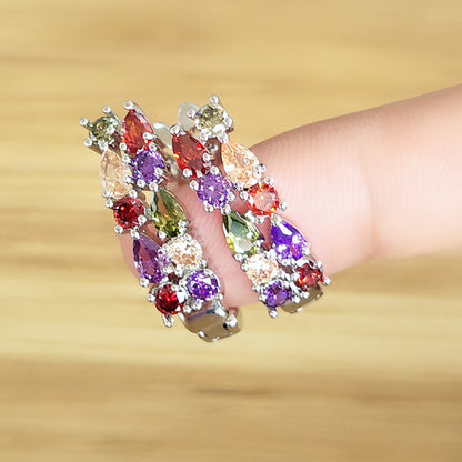 Wholesale 925 Silver Luxury Ear Studs: Sterling Silver Color Earrings with Flashy CZ Zircon - Affordable Women's Brincos
